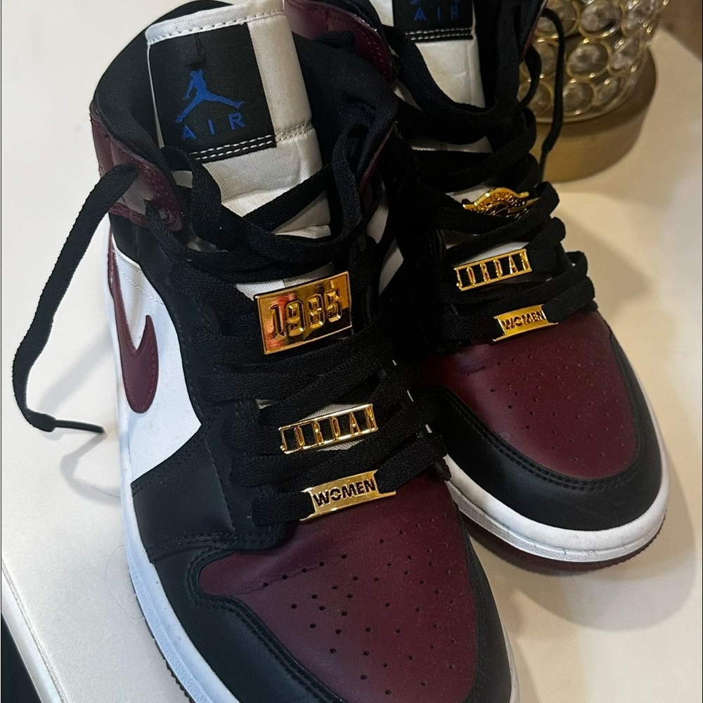 Nike Air High-Top Sneakers in Black and Burgundy